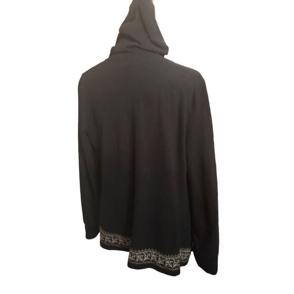 Style & Co. Black Open Front Embroidered Hooded Open Front French Terry Jacket s - Picture 8 of 12